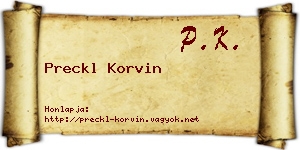 Preckl Korvin névjegykártya